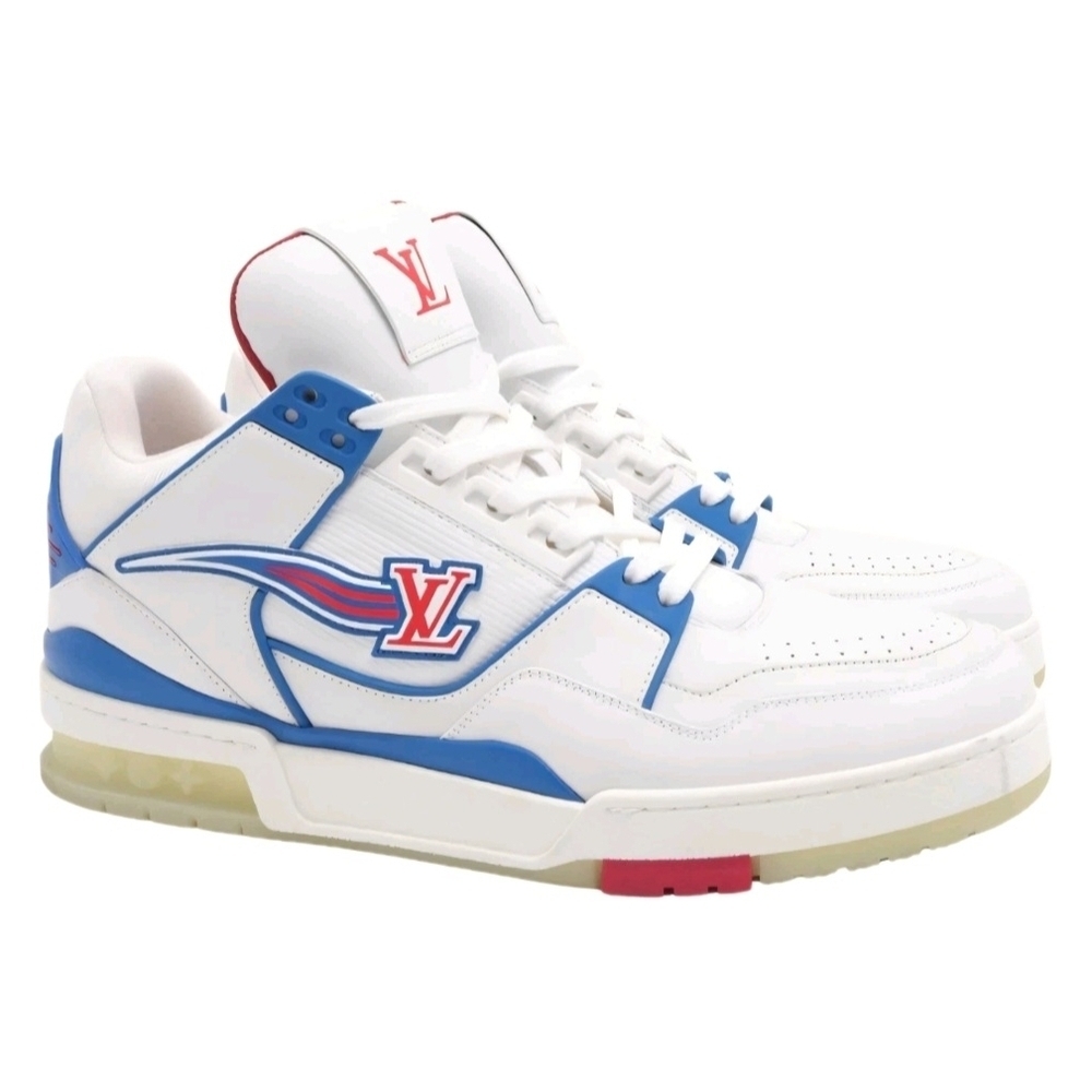 LOUIS VUITTON (Unisex) Red White Blue Fw20 High Top Sneakers Size 7 - Picture 3 of 10
